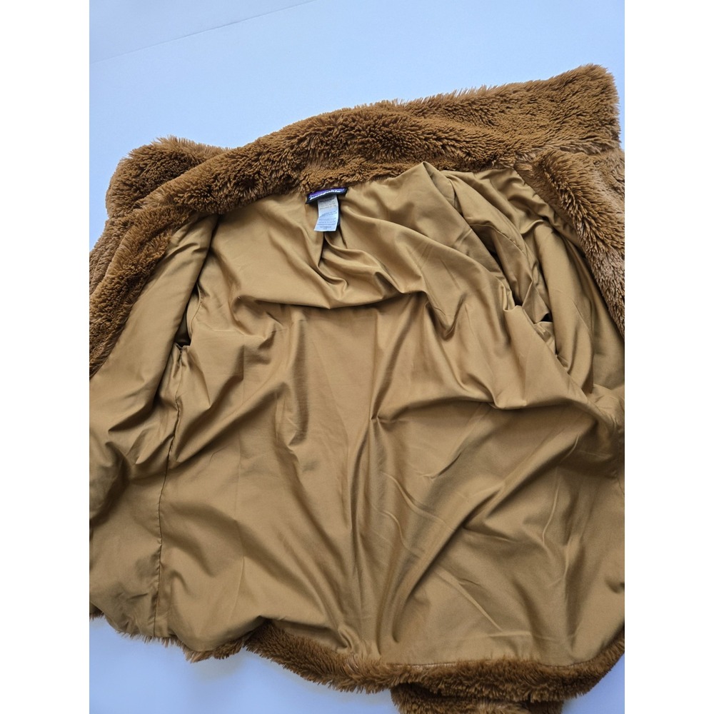 Patagonia Pelage Ladies‎ Jacket Bear Brown XS Pockets Zipper Snap Button Collar - Picture 8 of 15